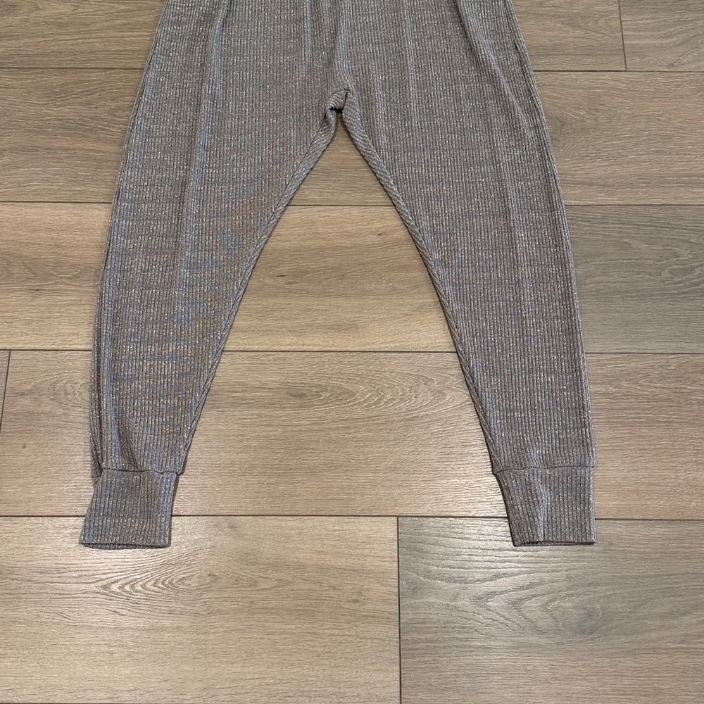 SPIRITUAL GANGSTER Gray Gold Shimmer Lurex Harem High‎ Rise Jogger Pants Size S - Picture 5 of 10